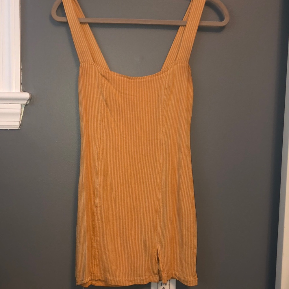 Skylar + Madison Yellow Striped Mini Dress